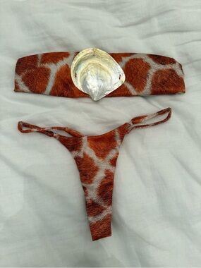 ANDI BAGUS Shell Accent Giraffe-Print South Sea Bikini Set